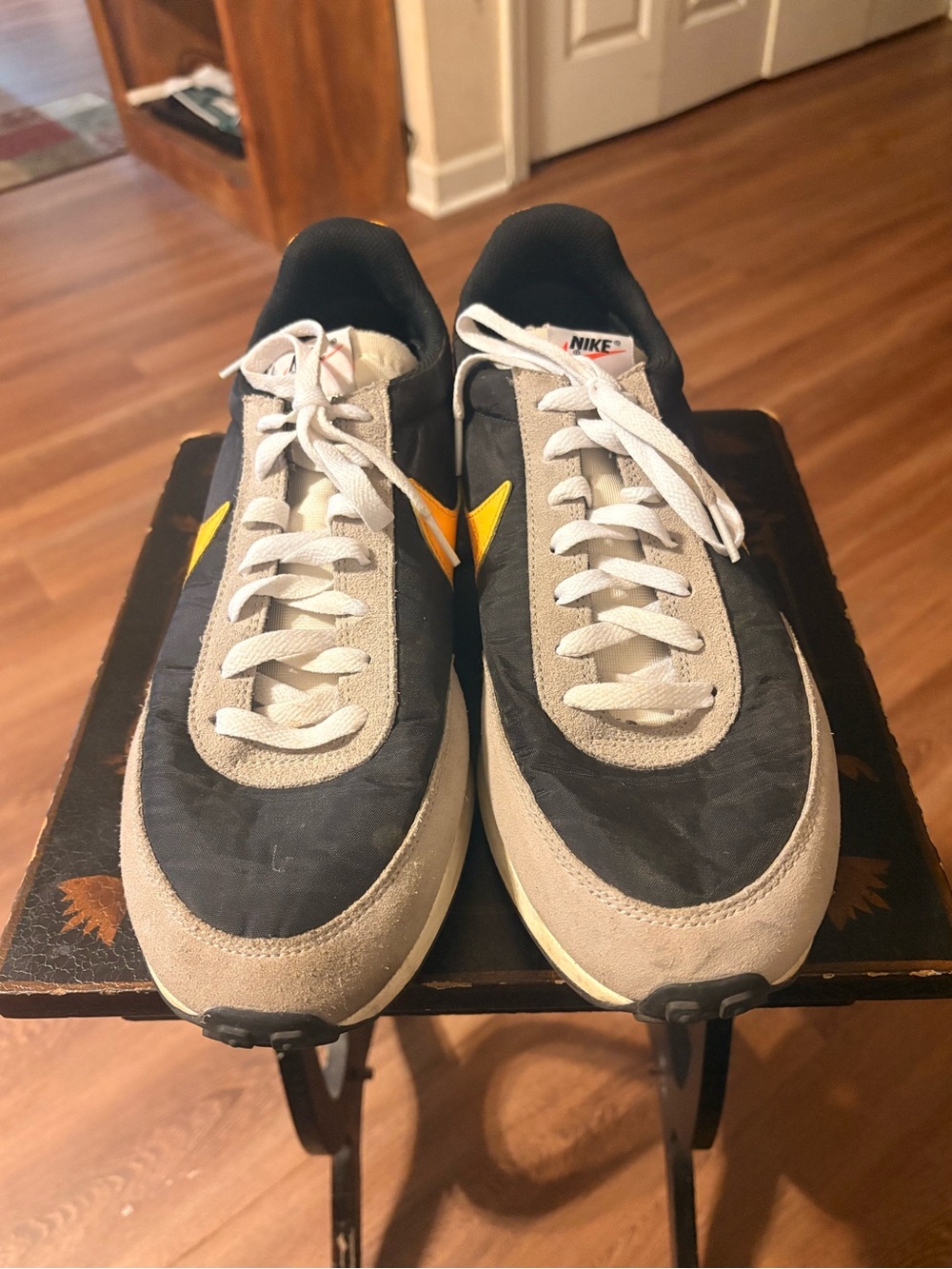 Nike Men’s Tailwind 79 Black, Gray & Yellow Low-Top Sneakers